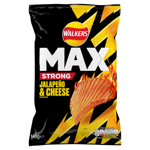 Walkers Max Strong Jalape?o & Cheese Sharing Crisps 140g