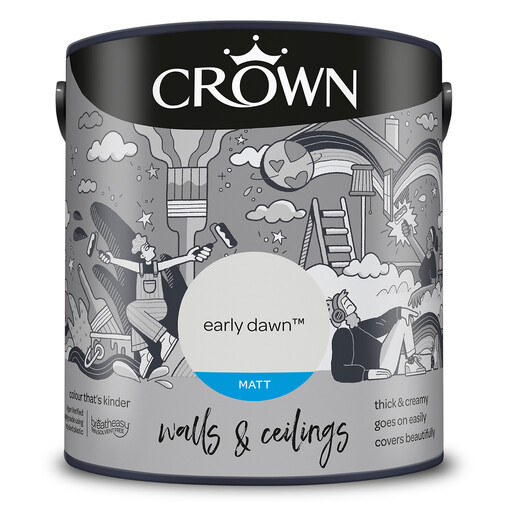 Crown Matt Emulsion Early Dawn 2.5L paint tin
