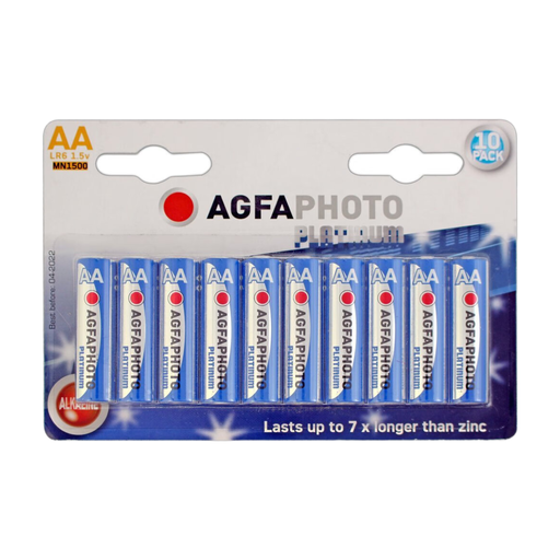 AGFAPHOTO Batterie Alkaline, Mignon, AA, LR06, 1.5V Power, Retail Blister (10-Pack)
