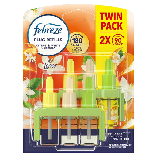 Febreze 3Volution Air Freshener Plug In Refill with citrus imagery