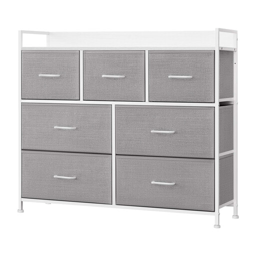 Ochama x SONGMICS 7-Drawer Chest of Drawers in Dove Grey and Cloud White