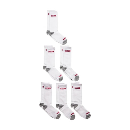 Levi's Children Socks LHN Box Tab High Cut, 6-Pack, Wit