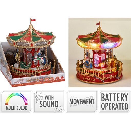 XMAS SCENERY CAROUSEL LED 28CM