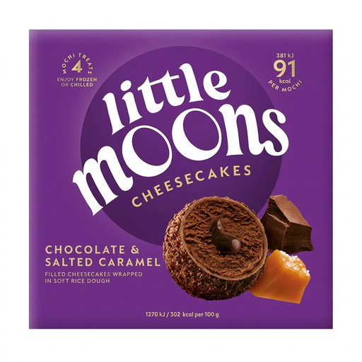LITTLE MOONS Cheesecake Mochi Chocolate & Salted Caramel 120g