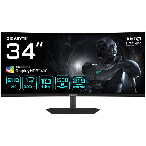 Gigabyte G34WQC2 34 Inch WQHD Curved Gaming Monitor