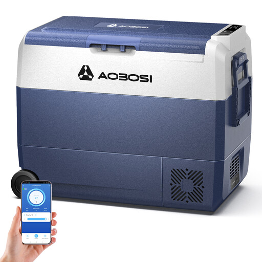 AOBOSI 60L Compressor Cooler, Car Refrigerator with Wi-Fi App Control