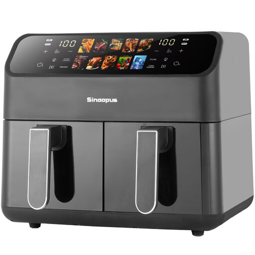 9 L XXL air fryer with two compartments and 4.5 L baskets