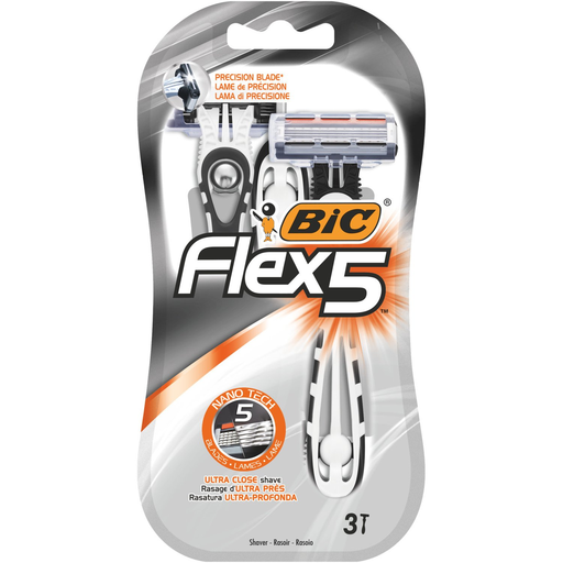 BIC FLEX 5 Disposable Razors, Pack of 3