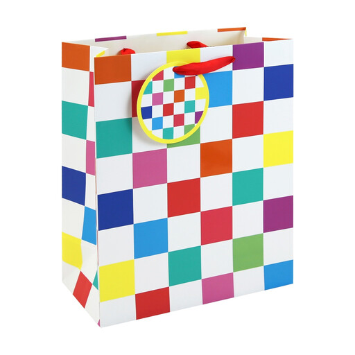 Neon Checkerboard Large Gift Bag