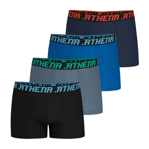 ATHENA My Petit Prix Boxers 4 Pack, Black-Grey-Blue-Navy