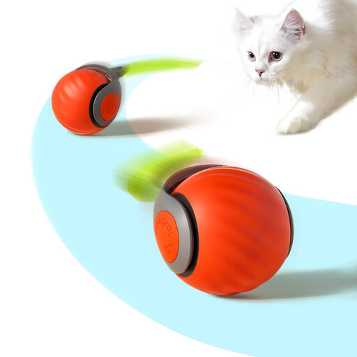 Petgravity Cat Racing Toy Ball - Orange Edition