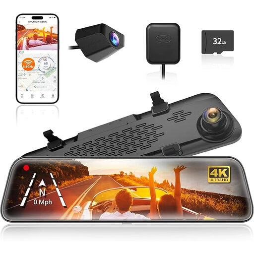WOLFBOX G840S 12" 4K Spiegel Dashcam