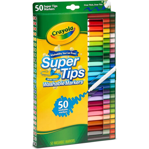 CRAYOLA Fine Line Markers 50 Colours 1 Pack Multicolour For Painting， Writing and Drawing