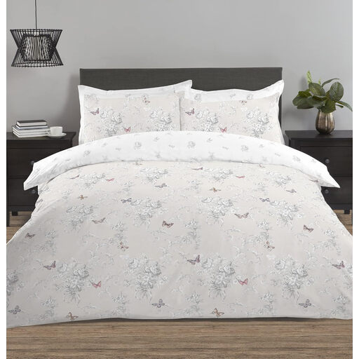NightComfort Duvet Cover Set Vanessa Reversible Grey Double