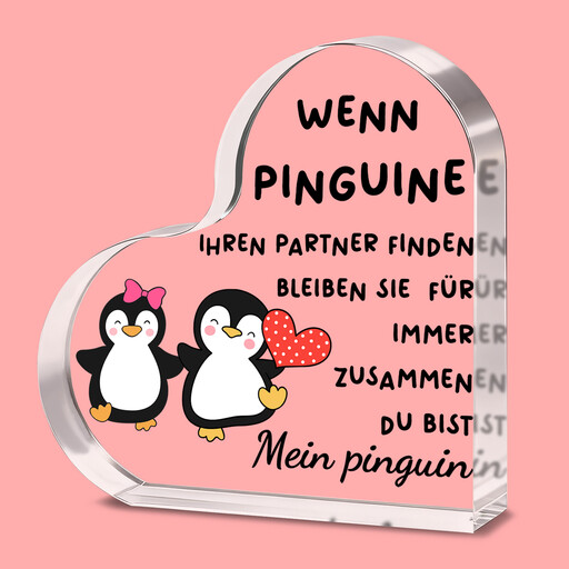 Alphynix 1pc German Penguin Love Plaque