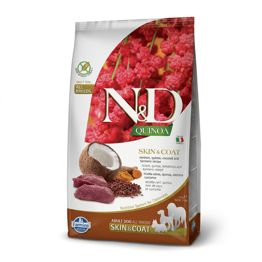 Aliment Farmina N&D Quinoa Series pour chiens adultes de taille moyenne à grande, soin de la peau et du pelage