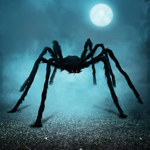 JOYIN Giant Halloween Spider 5 Ft Black Hairy Prop