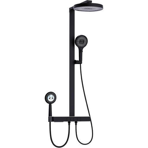HOMELODY Thermostatic Shower System with Glass Shelf & Waterfall Spout