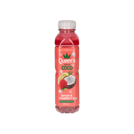 Queens Lemon & Raspberry Drink with Nata de Coco - 500 ml