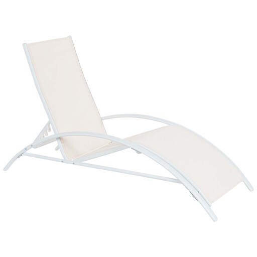 Beliani Steel Folding Garden Sun Lounger Beige GAETA