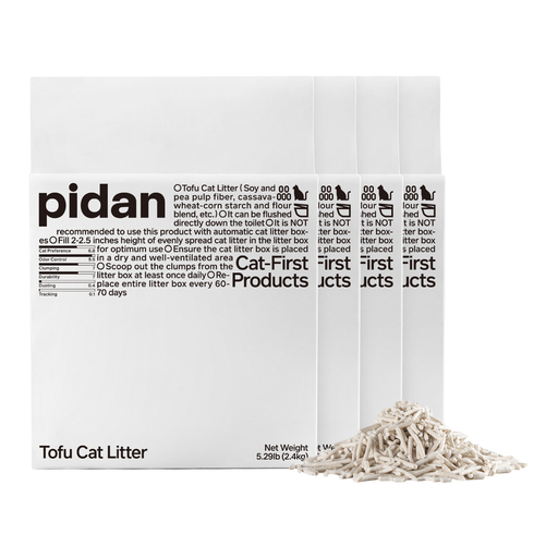 Litière pour chat pidan au tofu - 4x2,4kg
