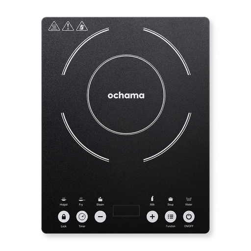 Ochama 2000W Induction Hob with Touch Control, Durable Glass Panel, 10 Power Levels & 6 Functions, Electric Stove for Home Cooking, Induction Cooktop