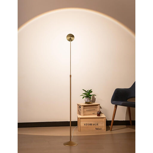 Tubicen Gold Floor Lamp， Up and Down 150° Rotatable & Adjustable Height