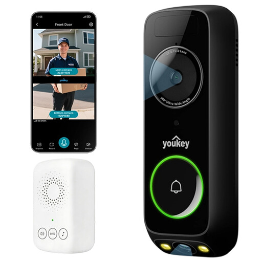 UNIVIEW Youkey DB312 Dual-cam Wireless Security Video Doorbell