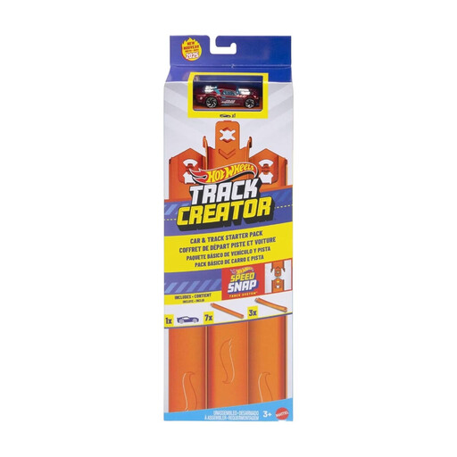 Hot Wheels Track Creator Starter Set mit orangefarbenen Schienen und einem Auto