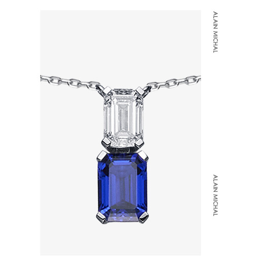 ALAIN MICHAL Illume S925 Silver-Plated Necklace with 2 Carat Sapphire