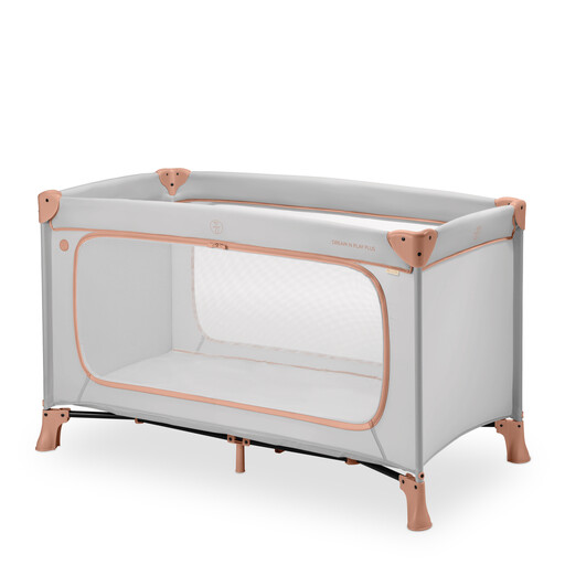 hauck Travel Cot Dream N Play Plus (with Side Entry) - Dusty Cork