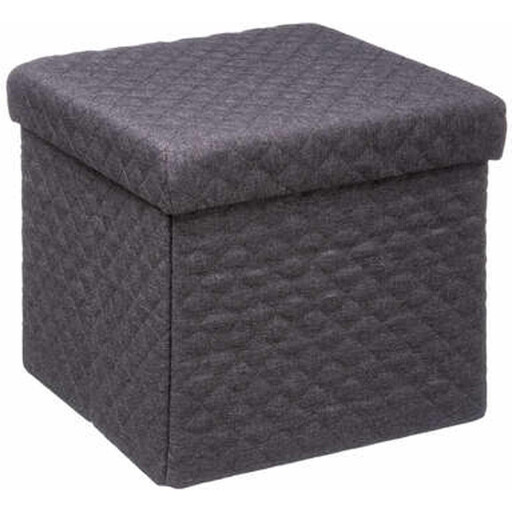 5five Folding Pouf Storage Box - Dark Grey, 31 x 31 cm