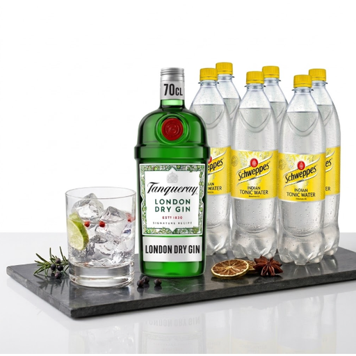 Value Pack Tanqueray London Dry Gin with Schweppes Tonic Water