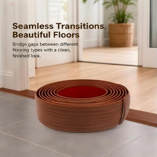 Self-Adhesive Vinyl Floor Transition Strip - 304 x 4 x 0.3 cm
