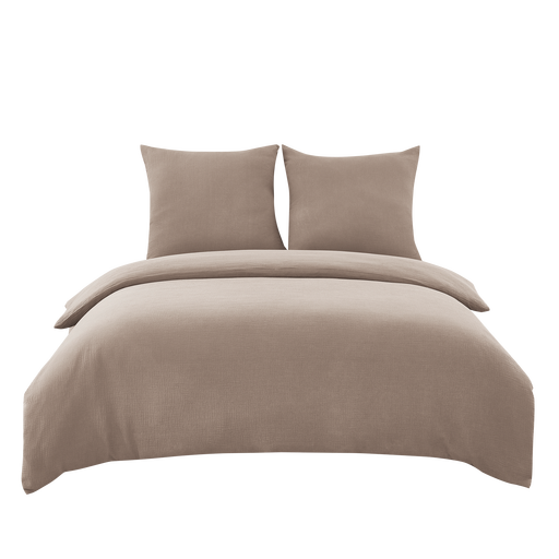 Khaki Cotton Double Gauze Duvet Cover & Pillowcases Set