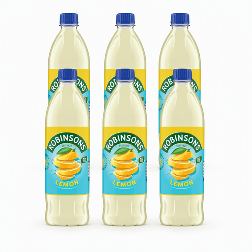 Robinsons No Added Sugar Real Fruit Lemon Juice Squash, six 1L bottles