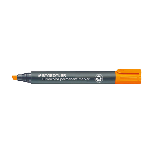 STAEDTLER Lumocolor Permanent Marker Orange - Universal Permanent Marker With 2-5mm Chisel Synthetic Tip