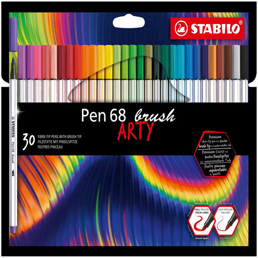 Stabilo Pen 68 Brush Art Markers - Premium Felt Tip Pens with Flexible Brush Nib