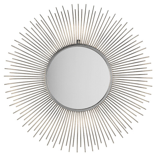 Beliani Metal Sunburst Wall Mirror ø 80 cm Silver CILLY