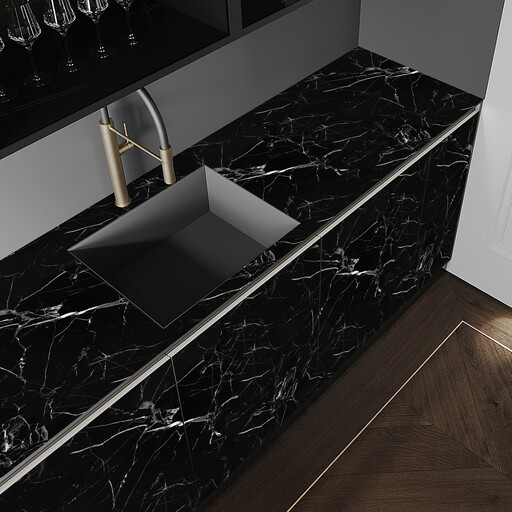 Murgall Black and White Veined Marble Peel and Stick Wallpaper