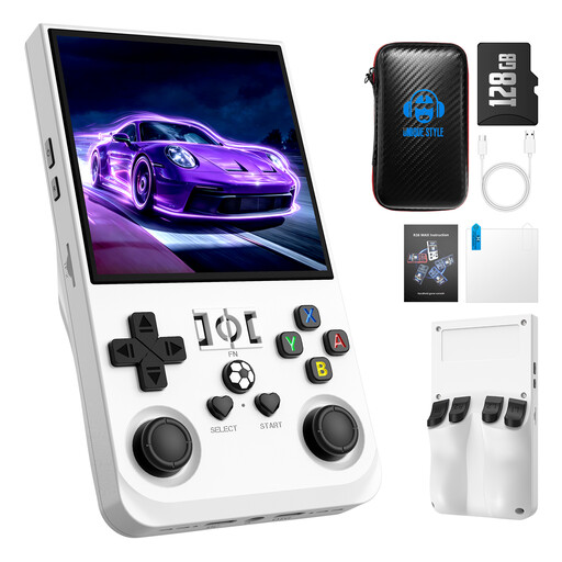 AISLPC R36MAX Retro handheld game console (White, 128GB)