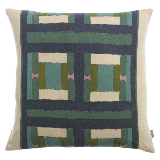 Housse de coussin imprimée Taho Vivaraise Vert de Gris
