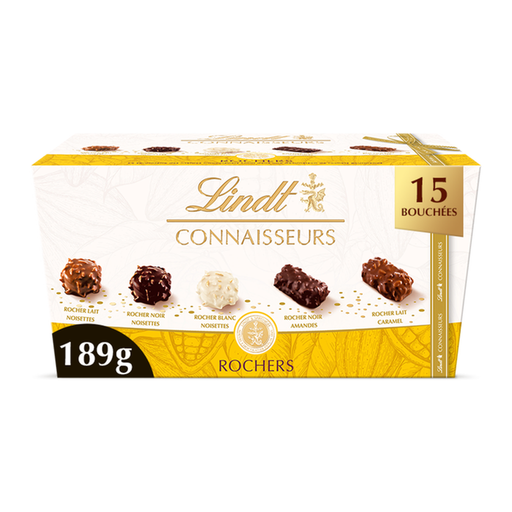 Boîte cadeau de rochers assortis au chocolat Lindt Connoisseurs, 189 g