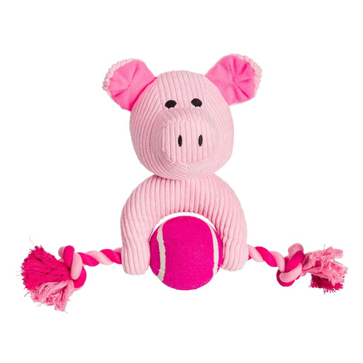 House of Paws Pink Cord Pig Dog Toy