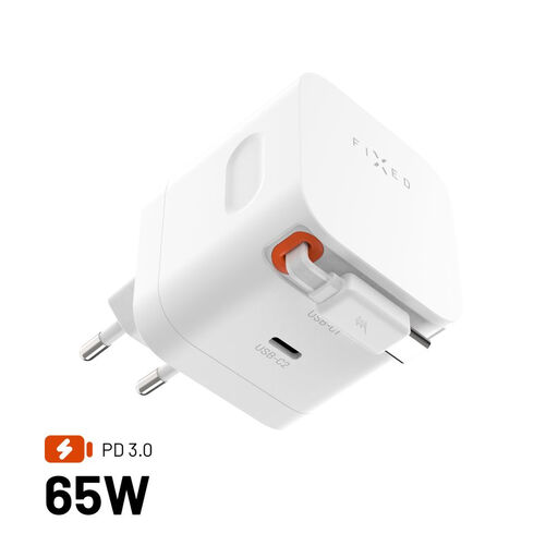 FIXED 65W GaN travel charger with retractable cable