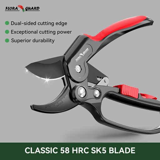 FLORA GUARD 8" Professional Ratchet Anvil Secateurs