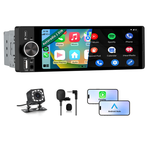AWESAFE 1 DIN Car Radio with Touchscreen