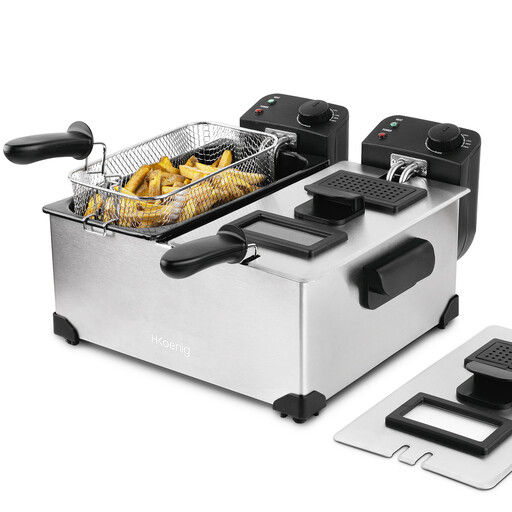 Hkoenig DFX600 - Double-Basket Fryer 2x3L - 3600W