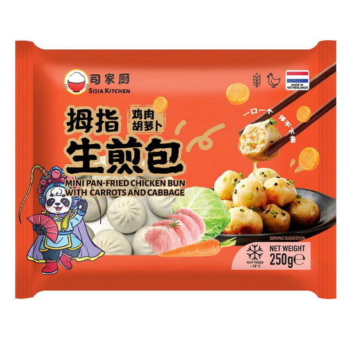 SIJIA Kitchen 鸡肉胡萝卜卷心菜迷你生煎包