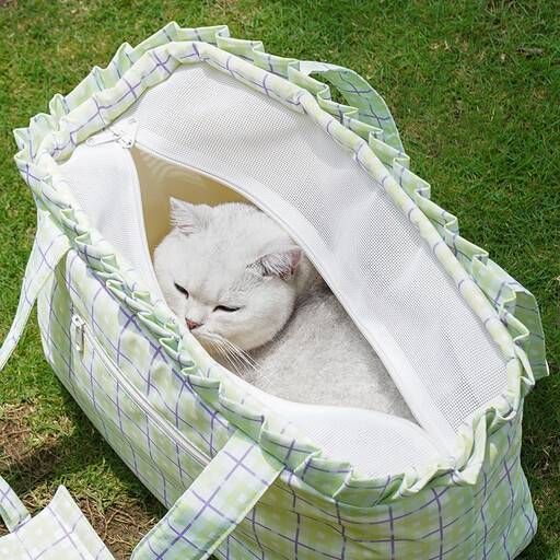 zeze Plaid Pet Carrier (Green)